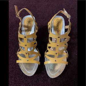 Bucco Deep Yellow Wedge Sandals-Never Worn